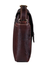 BRAND LEATHER Genuine Leather Sling Bag for Men - Crossbody One Side Bag with Multiple Pockets, Adjustable Shoulder Straps - Messenger Bag Ideal for Travel and Office Use, 1-Year Warranty