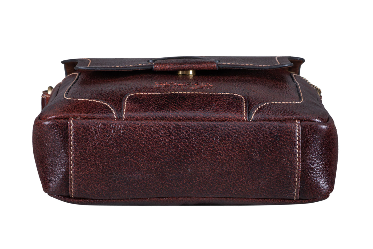 BRAND LEATHER Genuine Leather Sling Bag for Men - Crossbody One Side Bag with Multiple Pockets, Adjustable Shoulder Straps - Messenger Bag Ideal for Travel and Office Use, 1-Year Warranty