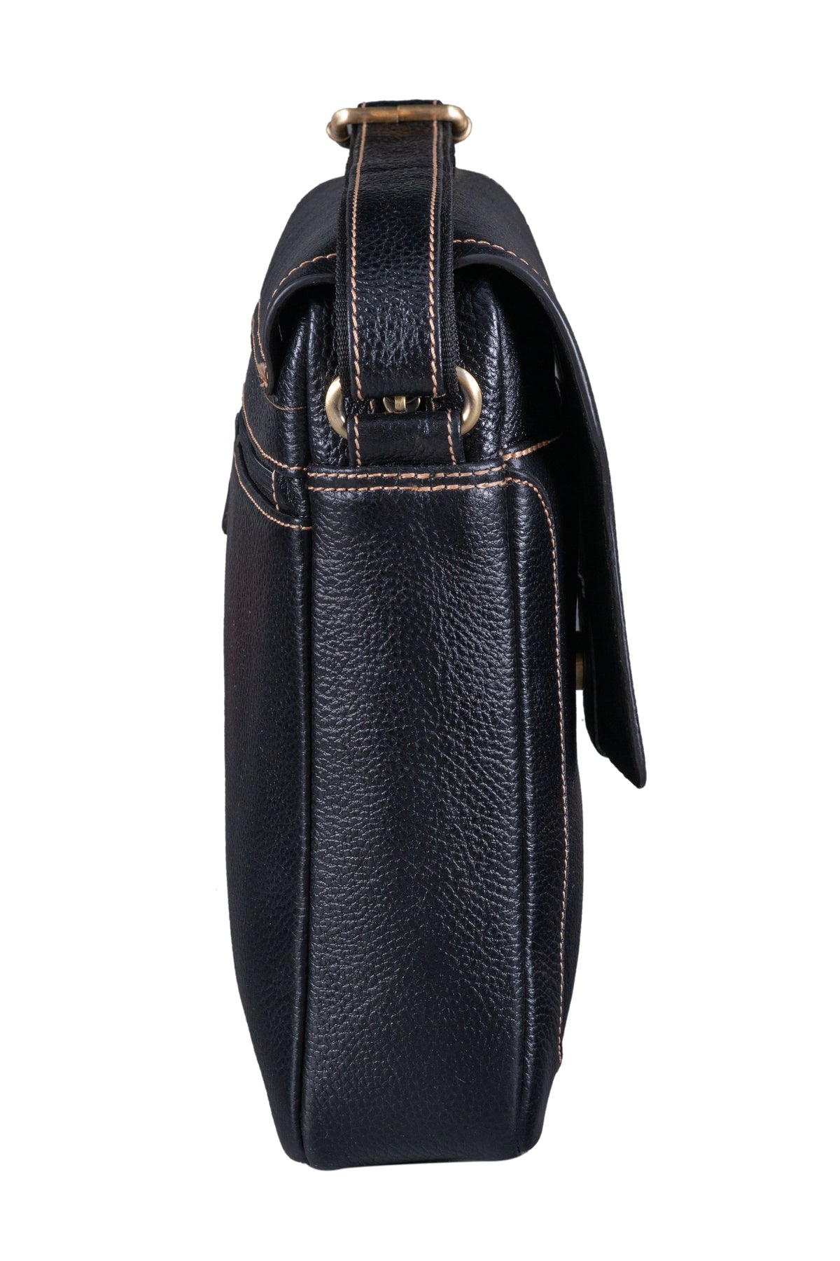BRAND LEATHER Genuine Leather Sling Bag for Men - Crossbody One Side Bag with Multiple Pockets, Adjustable Shoulder Straps - Messenger Bag Ideal for Travel and Office Use, 1-Year Warranty