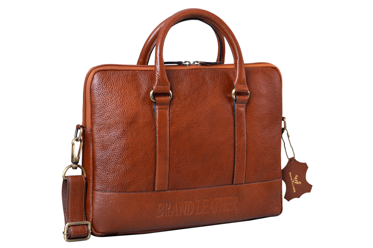 BRAND LEATHER GENUINE LEATHER Laptop Shoulder Messenger Bag Case Sleeve for 13 13.3 14 14.1" Inch Notebook/Chromebook