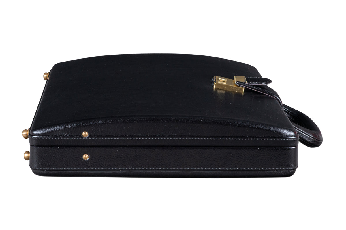 BRAND LEATHER Genuine Leather Briefcase For Men With Single Combination Lock