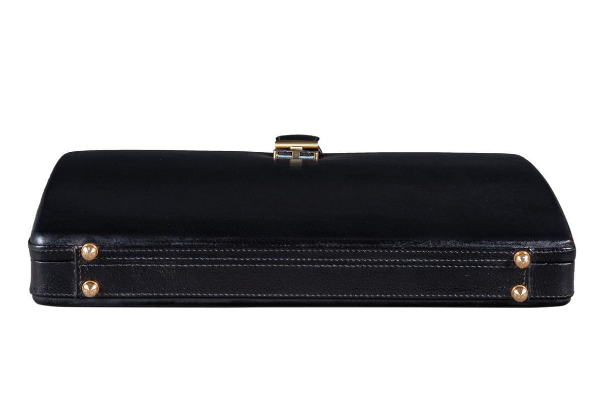 BRAND LEATHER Genuine Leather Briefcase For Men With Single Combination Lock