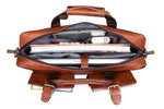 BRAND LEATHER Laptop Bag for Men - Genuine Leather Messenger Bag for Office - Fits up to 16 Inch Laptop -Brown Shoulder Bag with Multiple Compartments - Executive Leather Bag for Work and Travel
