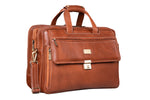 17 inch Genuine Leather Laptop Messenger Bag with Full Expandable With 360 Days Warranty