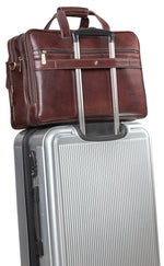 17 inch Genuine Leather Laptop Messenger Bag with Full Expandable With 360 Days Warranty