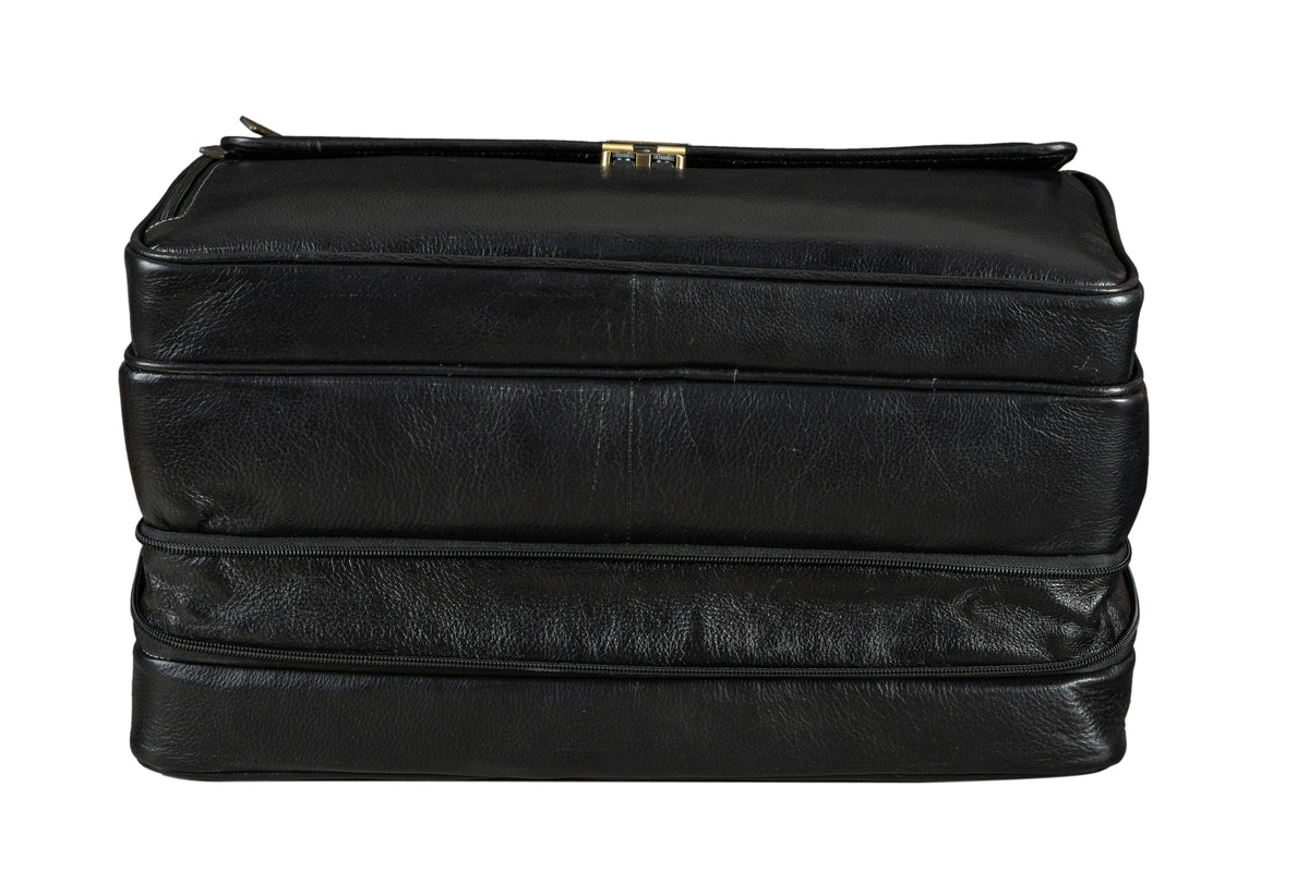 17 inch Genuine Leather Laptop Messenger Bag with Full Expandable With 360 Days Warranty