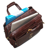 17 inch Genuine Leather Laptop Messenger Bag with Full Expandable With 360 Days Warranty