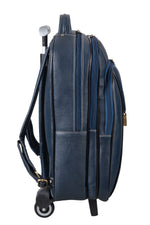 BRAND LEATHER Rolling Backpack Wheeled Laptop Backpack for Travel, Carryon Trolley Luggage Suitcase Compact Business Bag Student Laptop Bag for Men Women fit 16 Inch Notebook