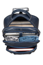 BRAND LEATHER Rolling Backpack Wheeled Laptop Backpack for Travel, Carryon Trolley Luggage Suitcase Compact Business Bag Student Laptop Bag for Men Women fit 16 Inch Notebook