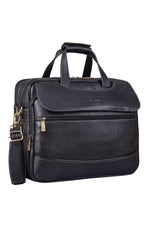Genuine Leather 16 inch Expandable Laptop Messenger Bag with 360 Days Warranty