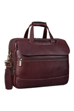 Genuine Leather 16 inch Expandable Laptop Messenger Bag with 360 Days Warranty