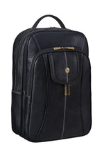 BRAND LEATHER Men's Full Grain Cow Hide Leather 17 Inch Laptop Backpack Large Capacity Weekender Overnight Camping Travel Rucksack