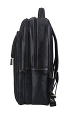 BRAND LEATHER Men's Full Grain Cow Hide Leather 17 Inch Laptop Backpack Large Capacity Weekender Overnight Camping Travel Rucksack