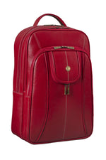 BRAND LEATHER Men's Full Grain Cow Hide Leather 17 Inch Laptop Backpack Large Capacity Weekender Overnight Camping Travel Rucksack