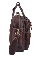 BRAND LEATHER Genuine Leather Laptop Bag for Men - Office Bag, Brown - Fits Up to 14/15.6/16 Inch Laptop/MacBook - Laptop Messenger Bag/Side Shoulder Bag with Adjustable Strap - 1 Year Warranty