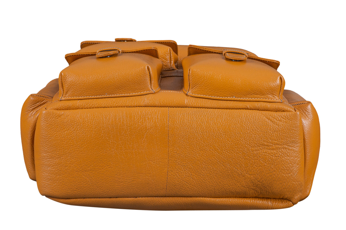 BRAND LEATHER Full Grain Buffalo - Hide Leather Backpack Large Capacity 15/15.6/16/17 Inch Laptop Bag Multi Pockets Travel Daypack