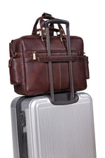 BRAND LEATHER Genuine Leather Laptop Bag for Men - Office Bag, Brown - Fits Up to 14/15.6/16 Inch Laptop/MacBook - Laptop Messenger Bag/Side Shoulder Bag with Adjustable Strap - 1 Year Warranty