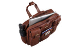 BRAND LEATHER Genuine Leather Laptop Bag for Men - Office Bag, Brown - Fits Up to 14/15.6/16 Inch Laptop/MacBook - Laptop Messenger Bag/Side Shoulder Bag with Adjustable Strap - 1 Year Warranty