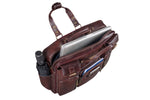BRAND LEATHER Genuine Leather Laptop Bag for Men - Office Bag, Brown - Fits Up to 14/15.6/16 Inch Laptop/MacBook - Laptop Messenger Bag/Side Shoulder Bag with Adjustable Strap - 1 Year Warranty