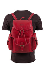 BRAND LEATHER Genuine Leather 15.6 inch Laptop Backpack Casual Daypack for Travel Business Outdoor and More Unisex