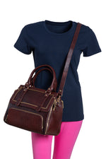 BRAND LEATHER Women's Genuine Leather Handbags Shoulder Bag Satchel Designer Ladies Purse Crossbody Bags With Golden Metal Zipper