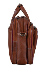 Genuine Leather Laptop Bag for Men - Office Bag, Brown - Fits Up to 16-inch Laptop/MacBook - Shoulder Bag/Hand Bag