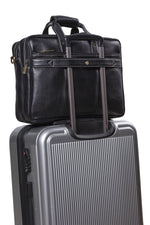 BRAND LEATHER Genuine Leather Laptop Bag for Men/Office Bag for Men, Brown | Fits Upto 16 Inch Laptop/MacBook | Handbags with Shoulder Straps | Leather Bag for Men | Trolley Strap in Laptop Bag