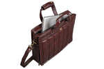 Genuine Leather Laptop Bag for Men - Office Bag, Brown - Fits Up to 14/15.6/16 Inch Laptop/MacBook - Laptop Messenger Bag/Side Shoulder Bag with Adjustable Strap - 1 Year Warranty