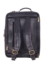 Genuine Leather Convertible Backpack 16 Inch Laptop Messenger Bag Multi-Functional Business Briefcase for Men & Women