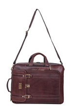 Genuine Leather Convertible Backpack 16 Inch Laptop Messenger Bag Multi-Functional Business Briefcase for Men & Women