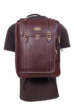 Genuine Leather Convertible Backpack 16 Inch Laptop Messenger Bag Multi-Functional Business Briefcase for Men & Women