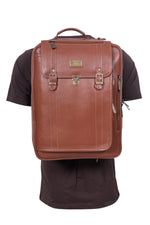 Genuine Leather Convertible Backpack 16 Inch Laptop Messenger Bag Multi-Functional Business Briefcase for Men & Women