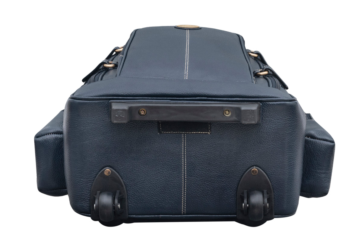 BRAND LEATHER Rolling Backpack Wheeled Laptop Backpack for Travel, Trolley Luggage Suitcase Compact Business Bag Student Laptop Bag for Men Women