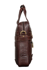 BRAND LEATHER Laptop Bag for Men - Genuine Leather Messenger Bag for Office - Fits up to 16 Inch Laptop -Brown Shoulder Bag with Multiple Compartments - Executive Leather Bag for Work and Travel