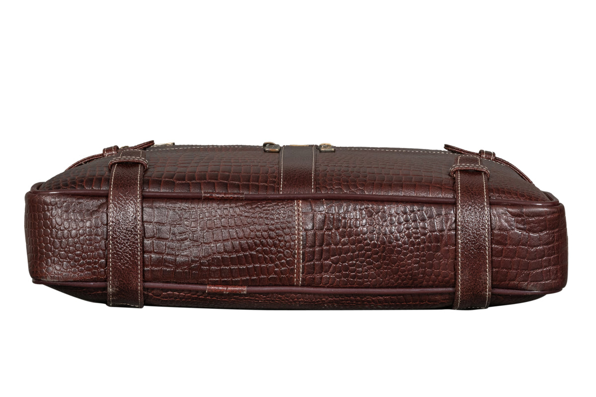 BRAND LEATHER Laptop Bag for Men - Genuine Leather Messenger Bag for Office - Fits up to 16 Inch Laptop -Brown Shoulder Bag with Multiple Compartments - Executive Leather Bag for Work and Travel