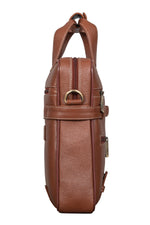 BRAND LEATHER Laptop Bag for Men - Genuine Leather Messenger Bag for Office - Fits up to 16 Inch Laptop -Brown Shoulder Bag with Multiple Compartments - Executive Leather Bag for Work and Travel