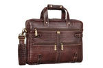 BRAND LEATHER Laptop Bag for Men - Genuine Leather Messenger Bag for Office - Fits up to 16 Inch Laptop -Brown Shoulder Bag with Multiple Compartments - Executive Leather Bag for Work and Travel