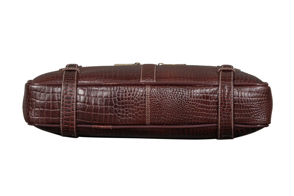 BRAND LEATHER Laptop Bag for Men - Genuine Leather Messenger Bag for Office - Fits up to 16 Inch Laptop -Brown Shoulder Bag with Multiple Compartments - Executive Leather Bag for Work and Travel