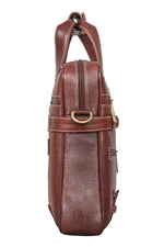 BRAND LEATHER Laptop Bag for Men - Genuine Leather Messenger Bag for Office - Fits up to 16 Inch Laptop -Brown Shoulder Bag with Multiple Compartments - Executive Leather Bag for Work and Travel