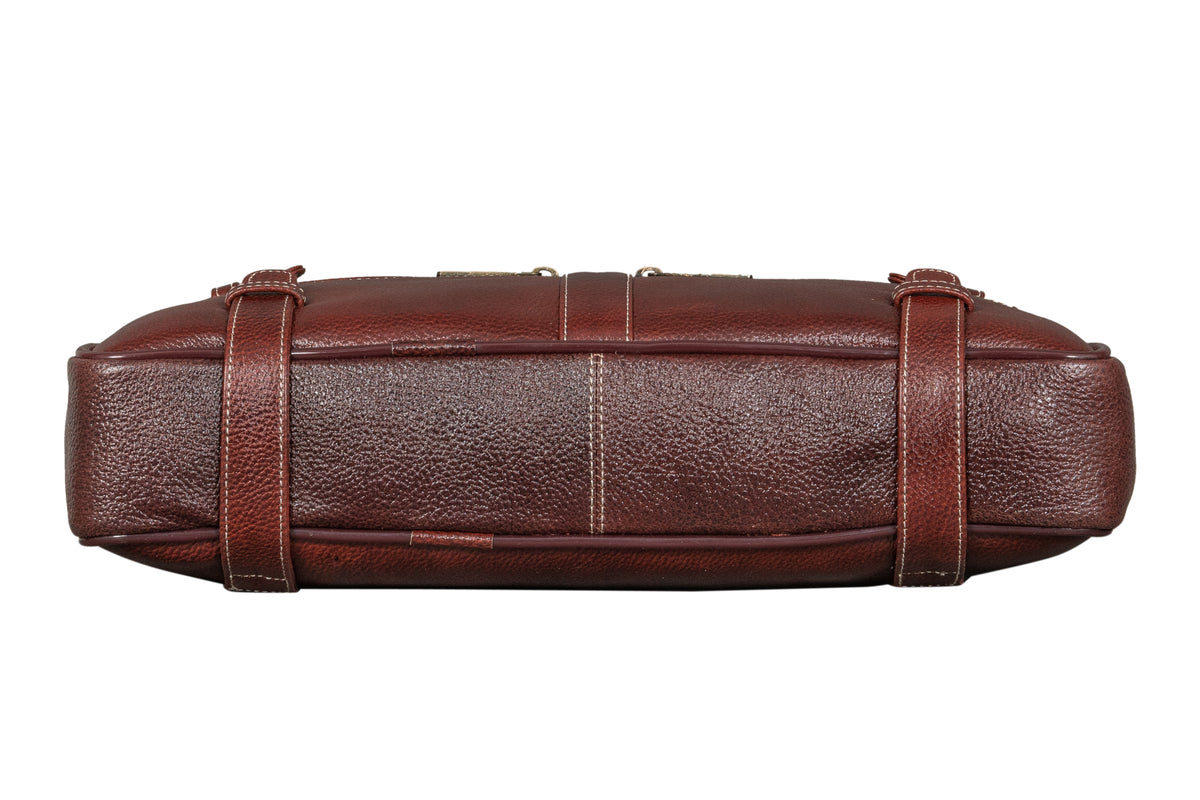 BRAND LEATHER Laptop Bag for Men - Genuine Leather Messenger Bag for Office - Fits up to 16 Inch Laptop -Brown Shoulder Bag with Multiple Compartments - Executive Leather Bag for Work and Travel