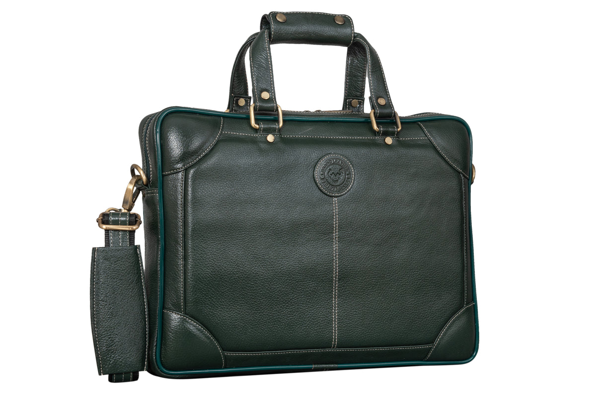 BRAND LEATHER Laptop Bag for Men - Genuine Leather Messenger Bag for Office - Fits up to 16 Inch Laptop -Brown Shoulder Bag with Multiple Compartments - Executive Leather Bag for Work and Travel