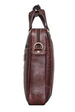 BRAND LEATHER Laptop Bag for Men - Genuine Leather Messenger Bag for Office - Fits up to 16 Inch Laptop -Brown Shoulder Bag with Multiple Compartments - Executive Leather Bag for Work and Travel