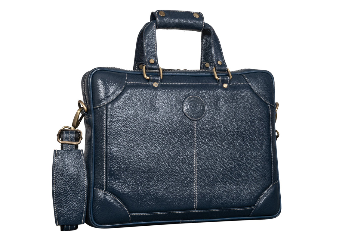 BRAND LEATHER Laptop Bag for Men - Genuine Leather Messenger Bag for Office - Fits up to 16 Inch Laptop -Brown Shoulder Bag with Multiple Compartments - Executive Leather Bag for Work and Travel