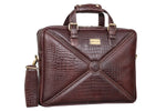 BRAND LEATHER Laptop Bag for Men - Genuine Leather Messenger Bag for Office - Fits up to 16 Inch Laptop -Brown Shoulder Bag with Multiple Compartments - Executive Leather Bag for Work and Travel