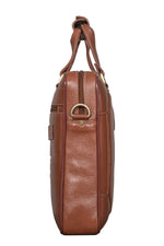 BRAND LEATHER Laptop Bag for Men - Genuine Leather Messenger Bag for Office - Fits up to 16 Inch Laptop -Brown Shoulder Bag with Multiple Compartments - Executive Leather Bag for Work and Travel