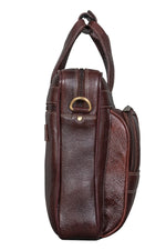 BRAND LEATHER Genuine Leather Laptop Bag for Men - Office Bag, Brown - Fits Up to 14/15.6/16 Inch Laptop/MacBook - Laptop Messenger Bag/Side Shoulder Bag with Adjustable Strap - 1 Year Warranty