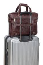 BRAND LEATHER Laptop Bag for Men - Genuine Leather Messenger Bag for Office - Fits up to 16 Inch Laptop -Brown Shoulder Bag with Multiple Compartments - Executive Leather Bag for Work and Travel