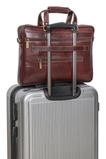 BRAND LEATHER Laptop Bag for Men - Genuine Leather Messenger Bag for Office - Fits up to 16 Inch Laptop -Brown Shoulder Bag with Multiple Compartments - Executive Leather Bag for Work and Travel