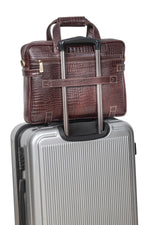 BRAND LEATHER Laptop Bag for Men - Genuine Leather Messenger Bag for Office - Fits up to 16 Inch Laptop -Brown Shoulder Bag with Multiple Compartments - Executive Leather Bag for Work and Travel