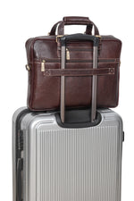 BRAND LEATHER Laptop Bag for Men - Genuine Leather Messenger Bag for Office - Fits up to 16 Inch Laptop -Brown Shoulder Bag with Multiple Compartments - Executive Leather Bag for Work and Travel